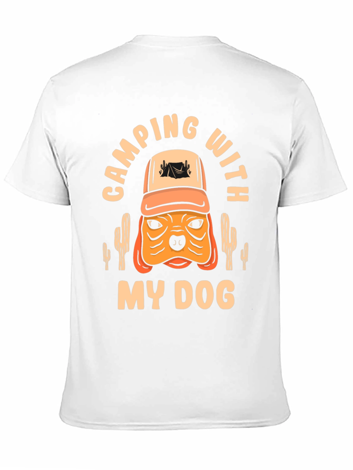 Camping With My Dog Black T-Shirt