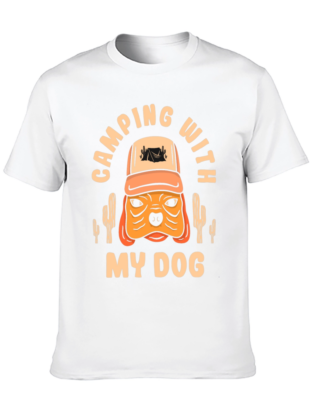 Camping With My Dog Black T-Shirt
