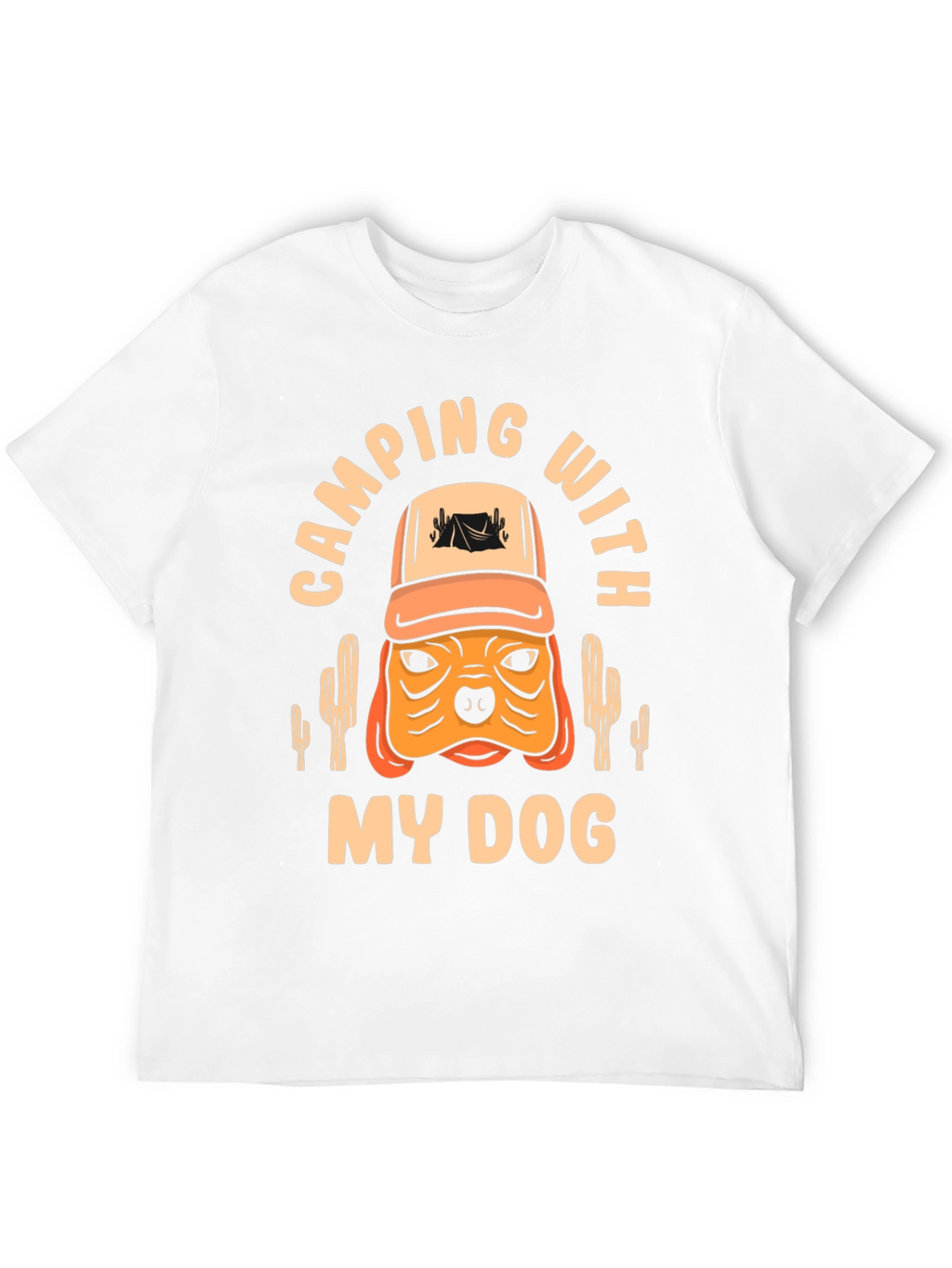 Camping With My Dog Black T-Shirt