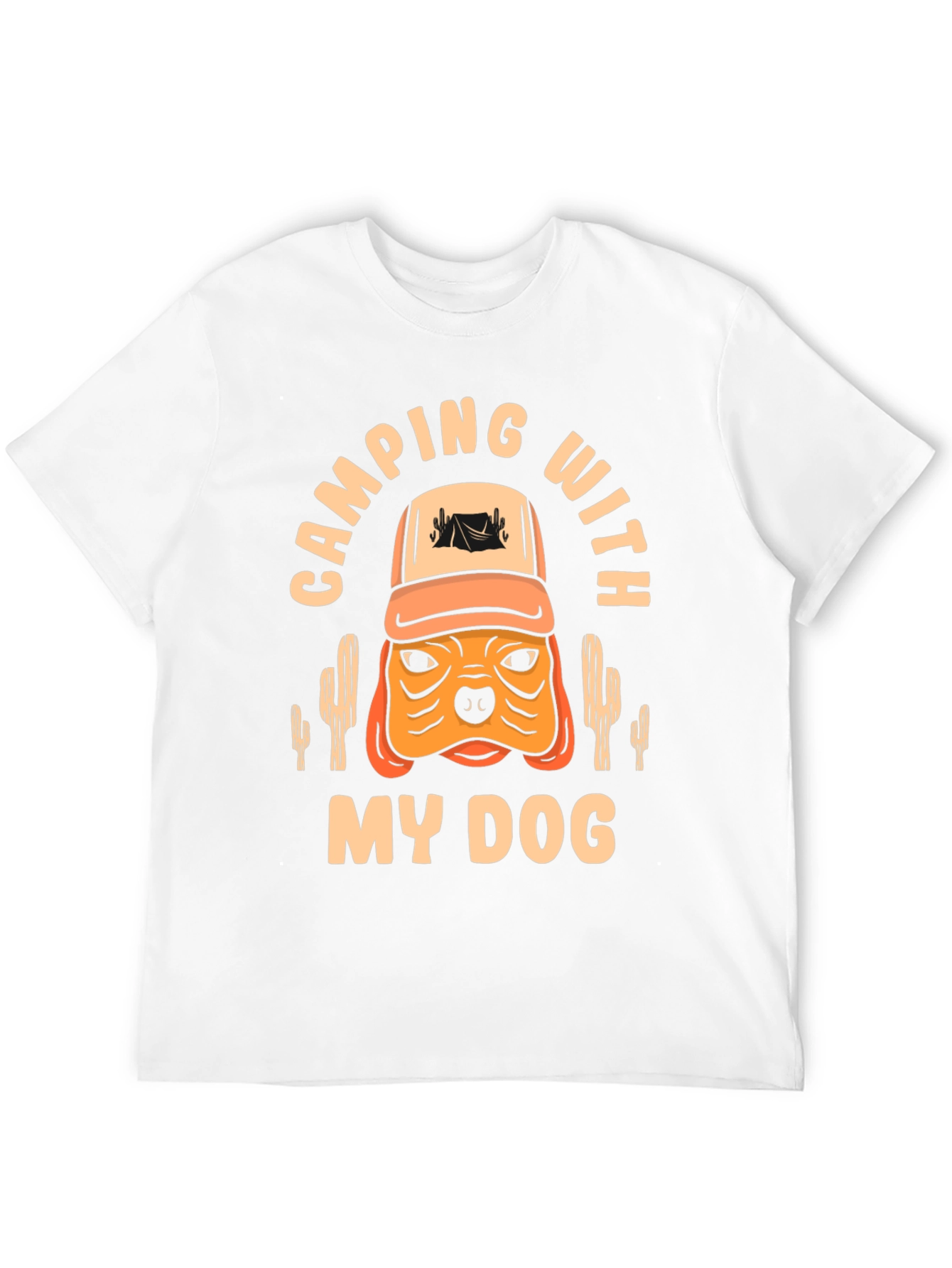 Camping With My Dog Black T-Shirt