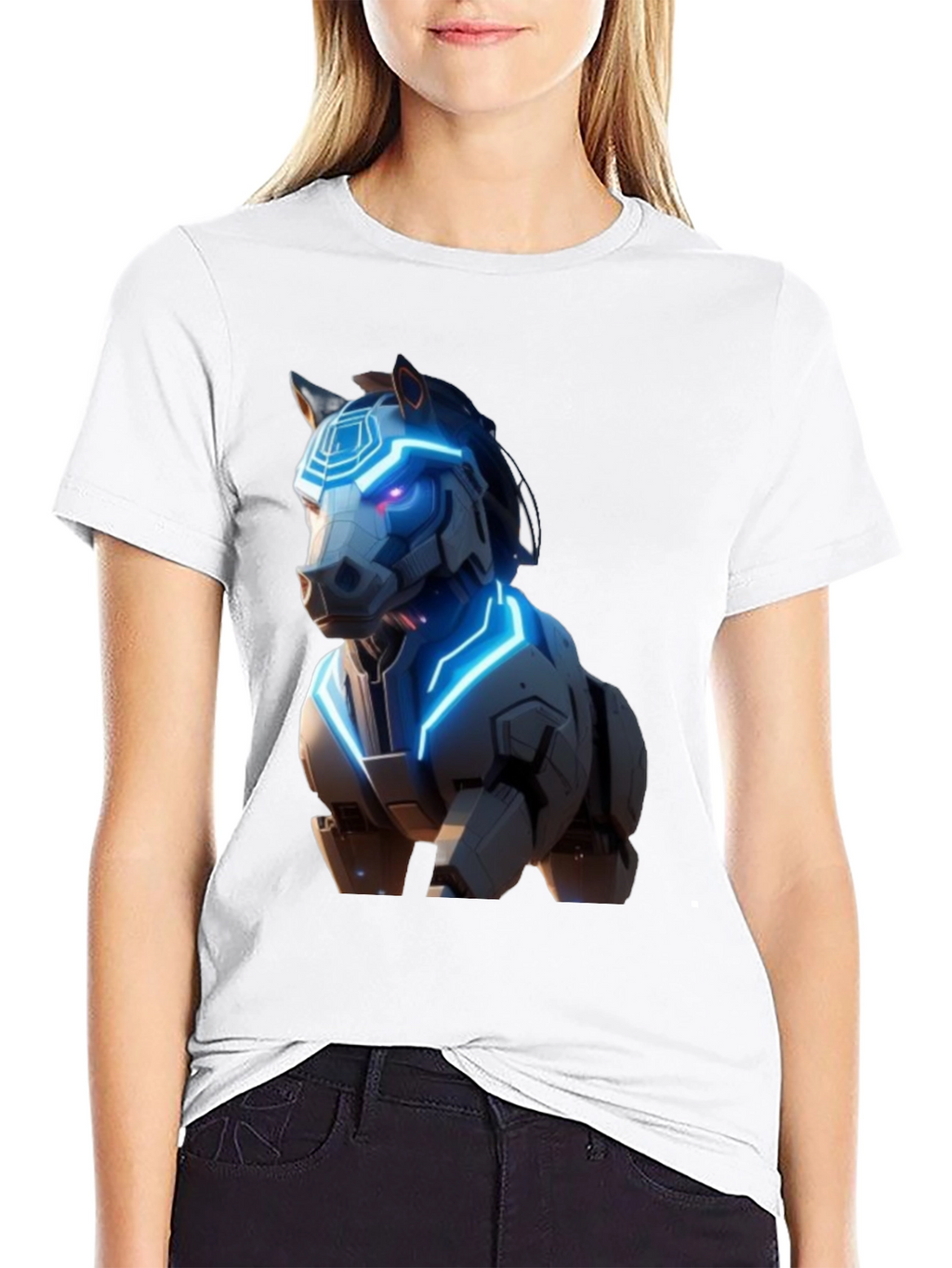 Cyber Horse Graphic T-Shirt