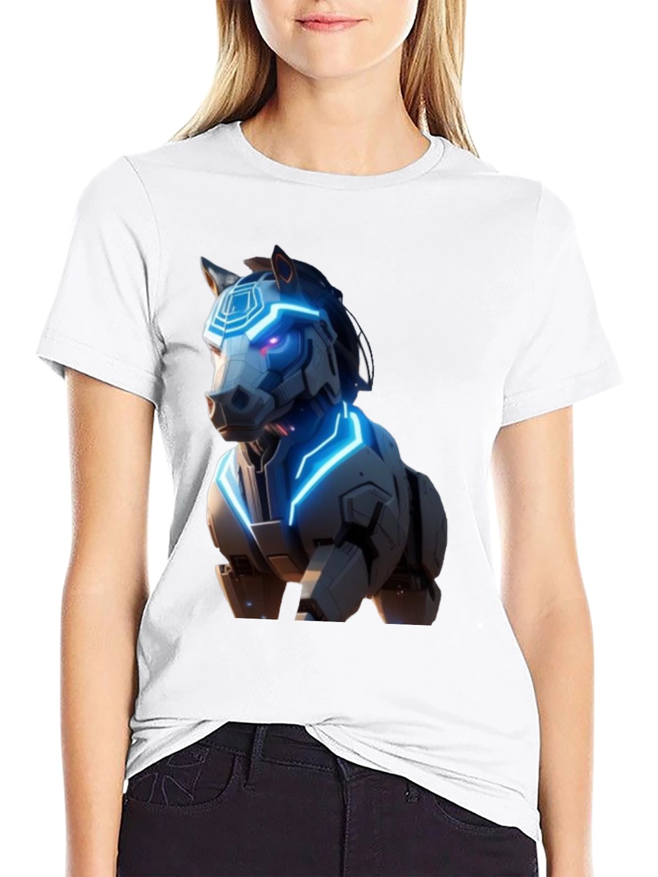Cyber Horse Graphic T-Shirt