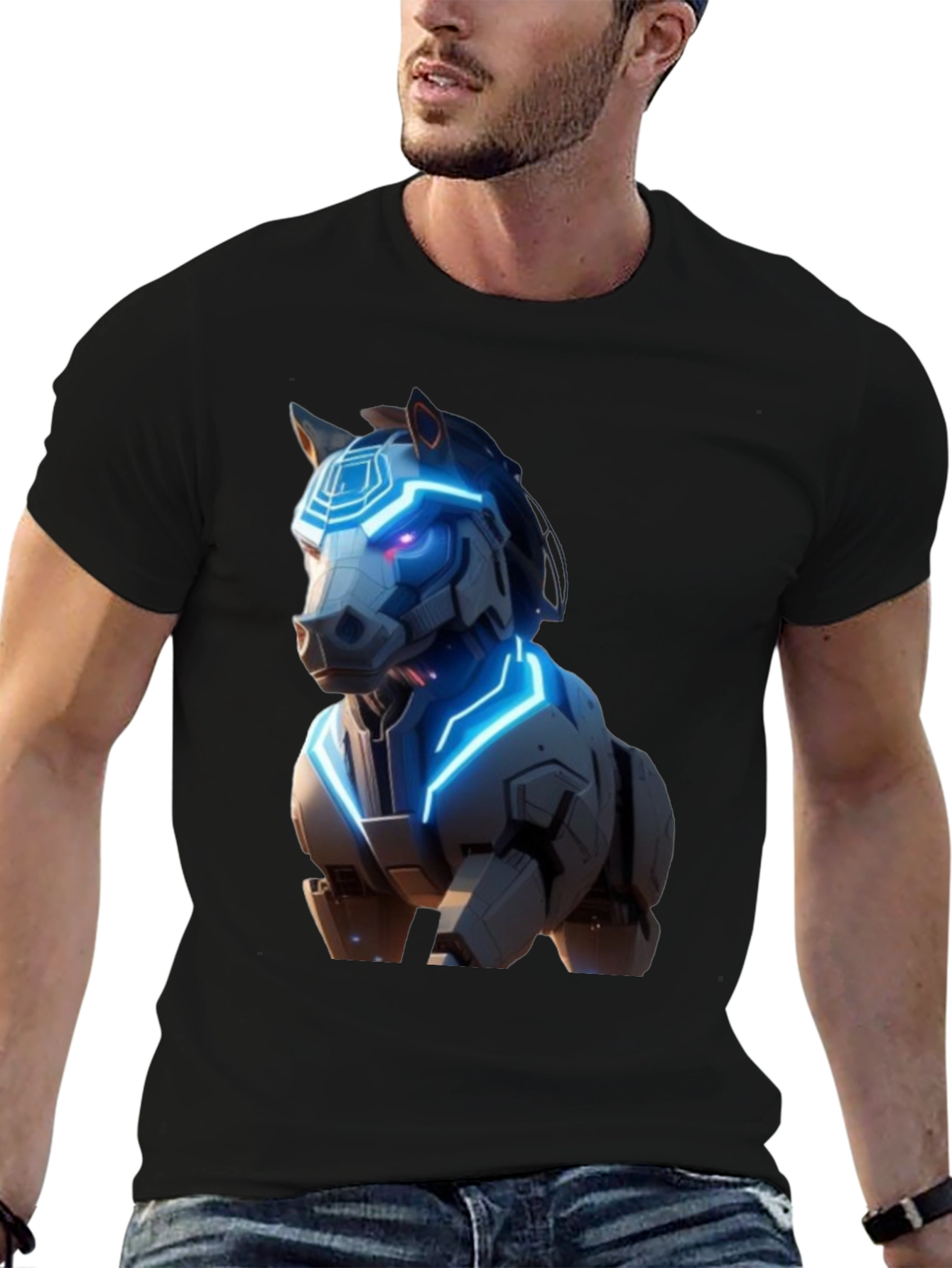 Cyber Horse Graphic T-Shirt