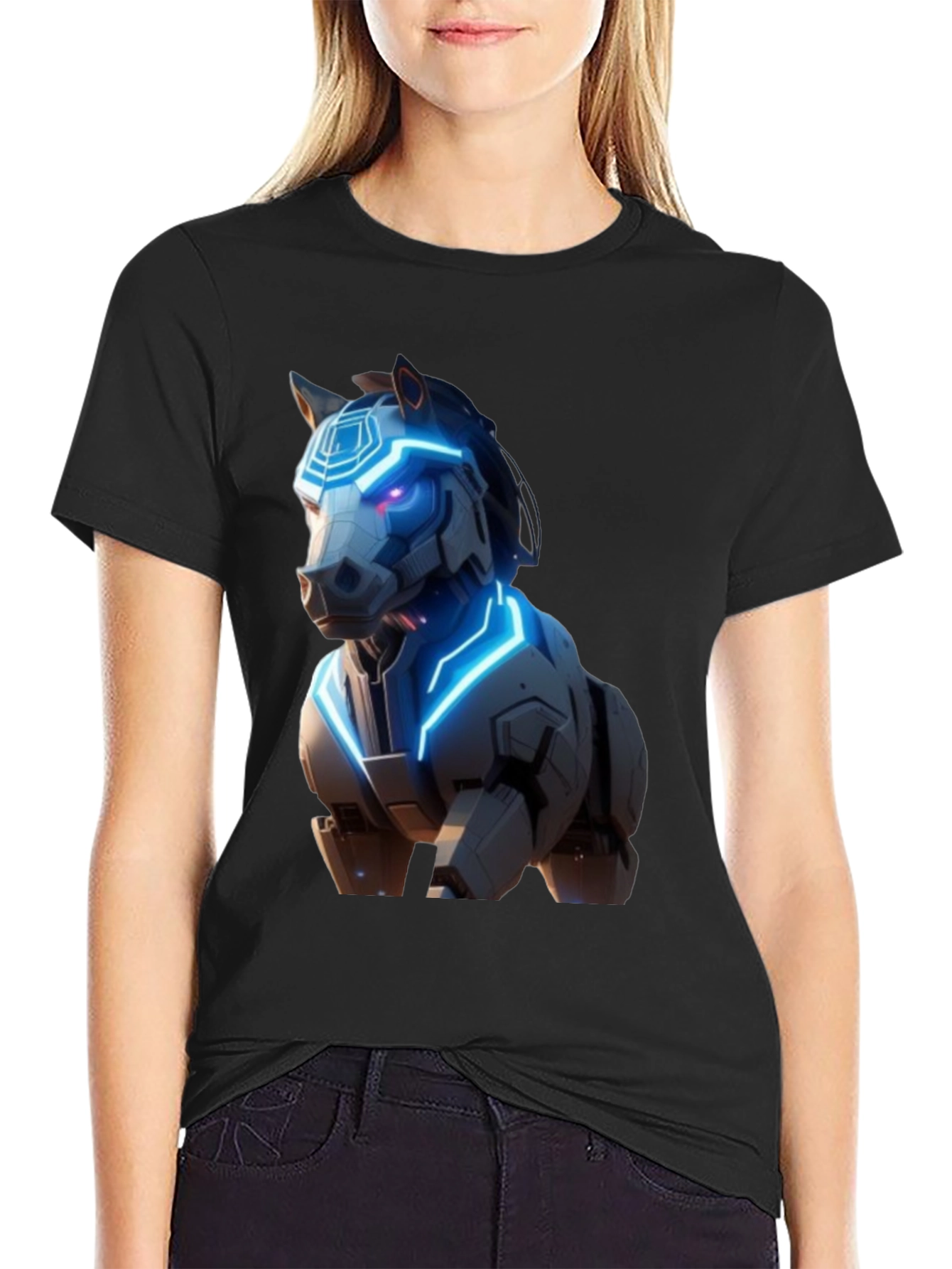 Cyber Horse Graphic T-Shirt