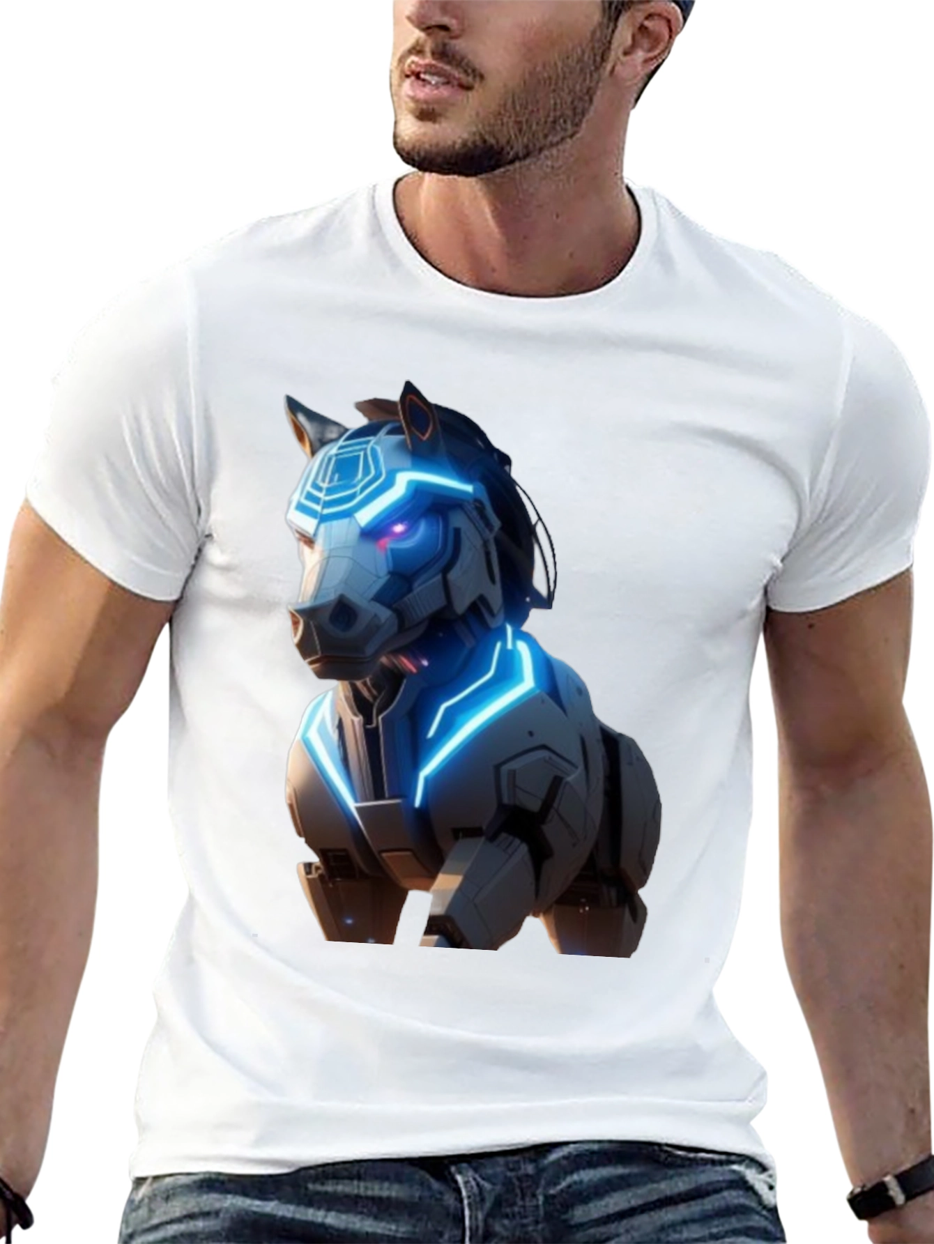 Cyber Horse Graphic T-Shirt