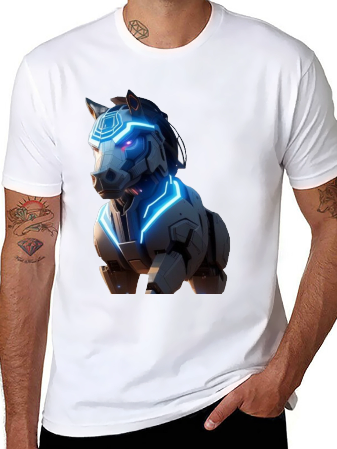 Cyber Horse Graphic T-Shirt