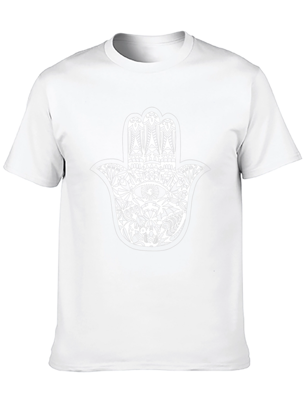 Black T-Shirt with Hamsa Hand Graphic Print