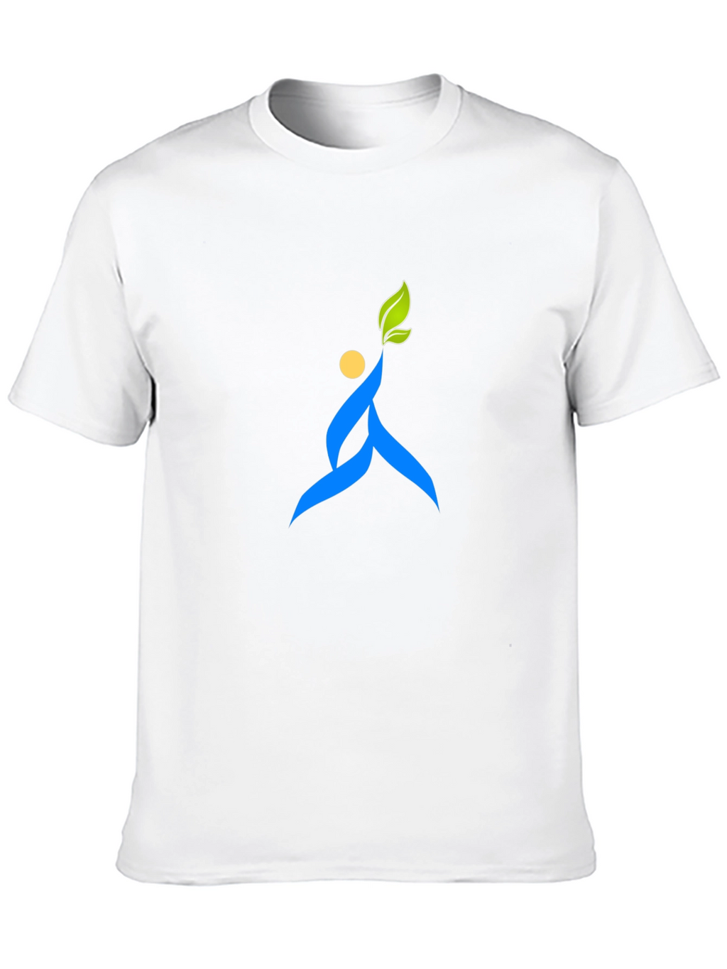 Black T-Shirt with Abstract Leaf Design
