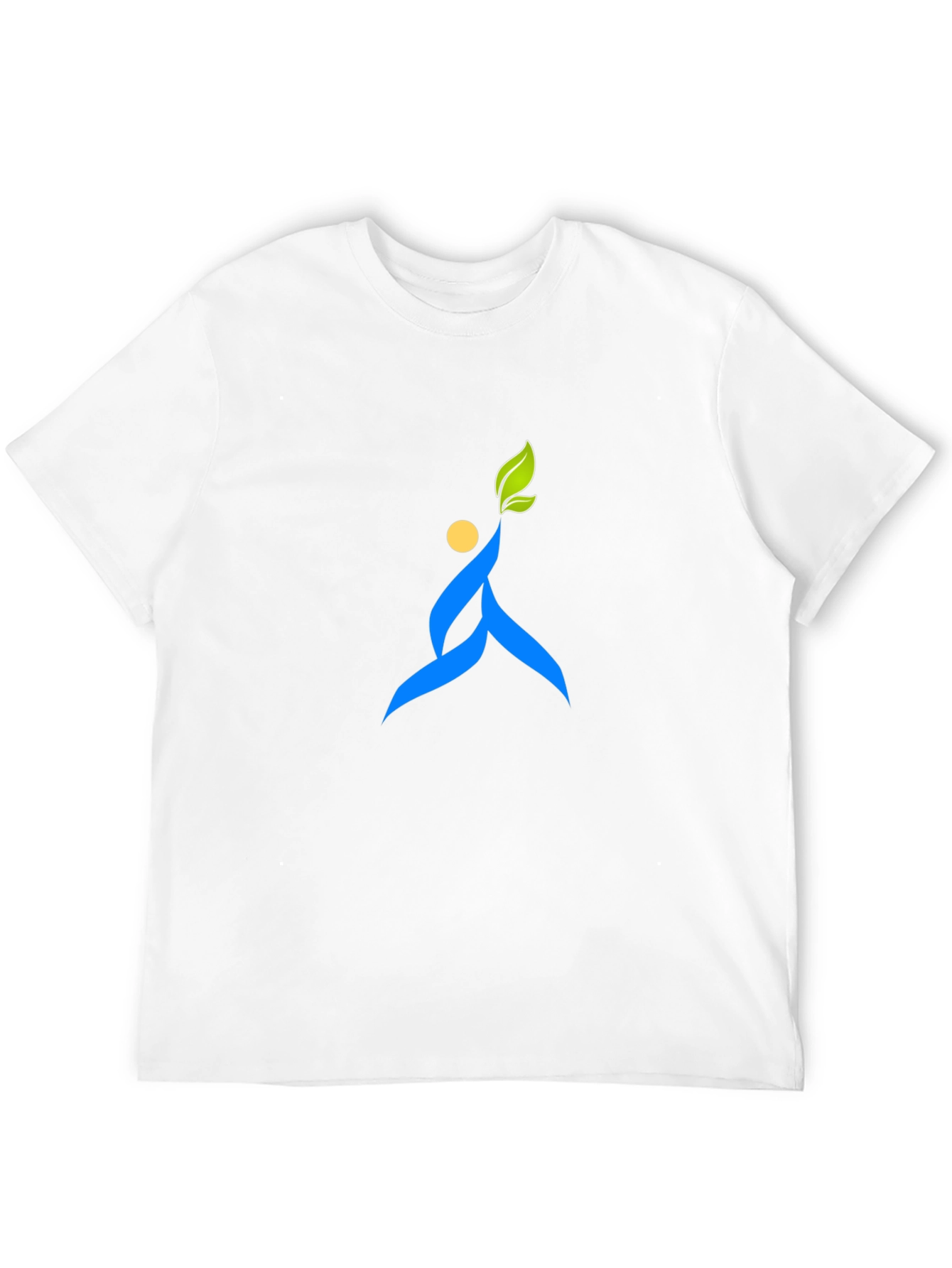 Black T-Shirt with Abstract Leaf Design