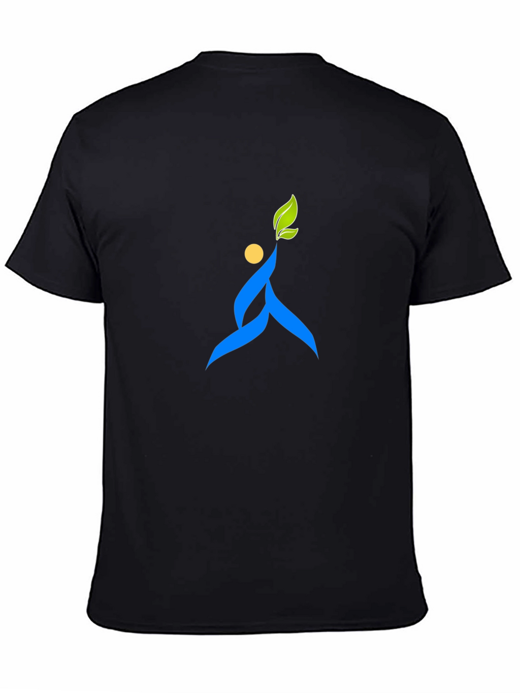 Black T-Shirt with Abstract Leaf Design