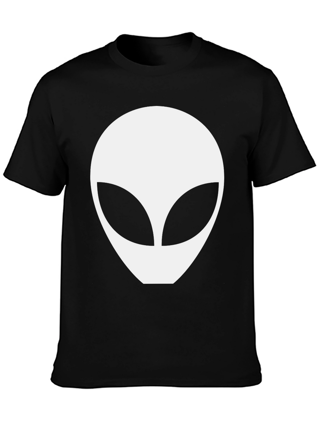 Alien Head Graphic Tee - Black Cotton Comfort