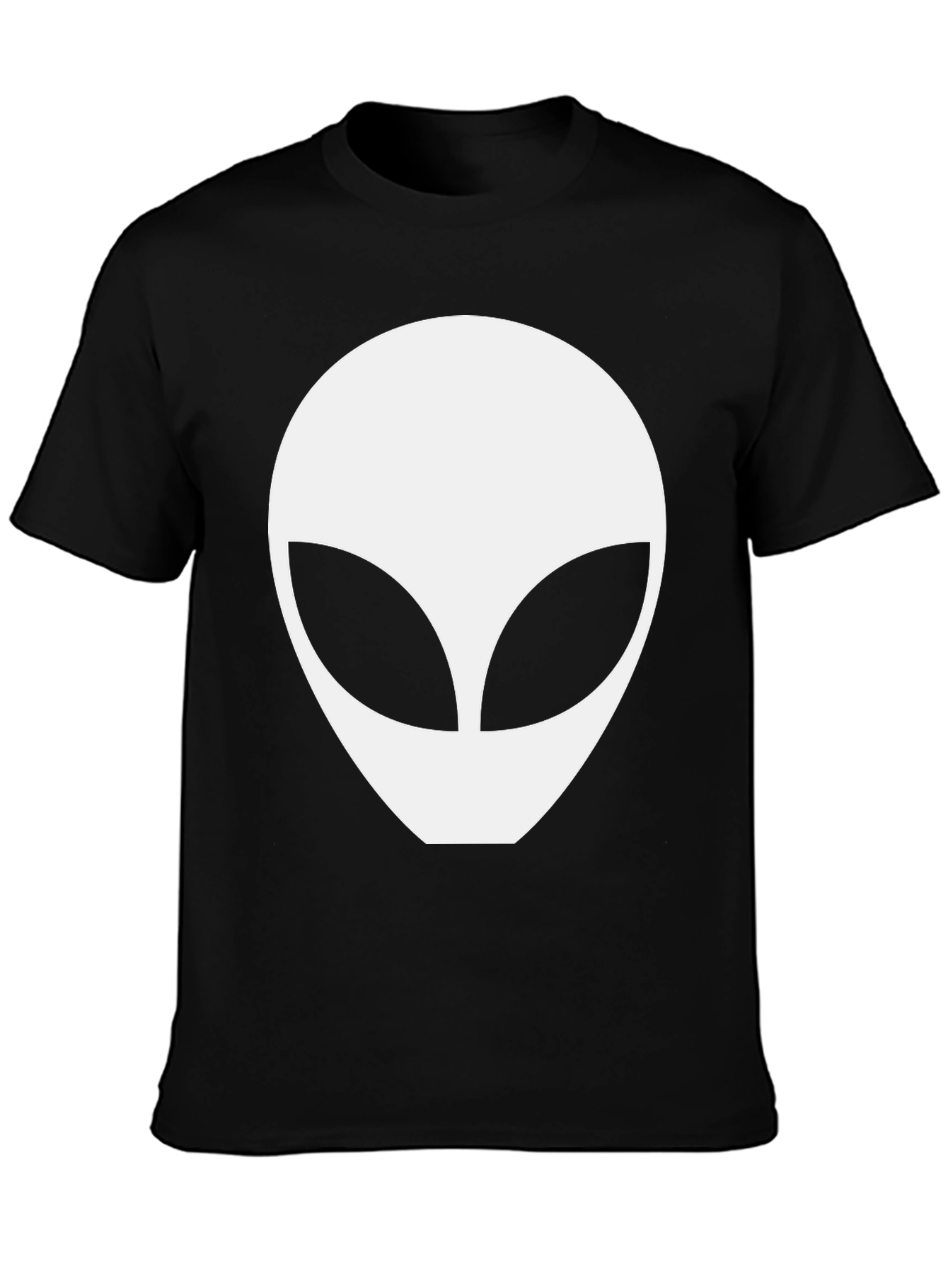 Alien Head Graphic Tee - Black Cotton Comfort
