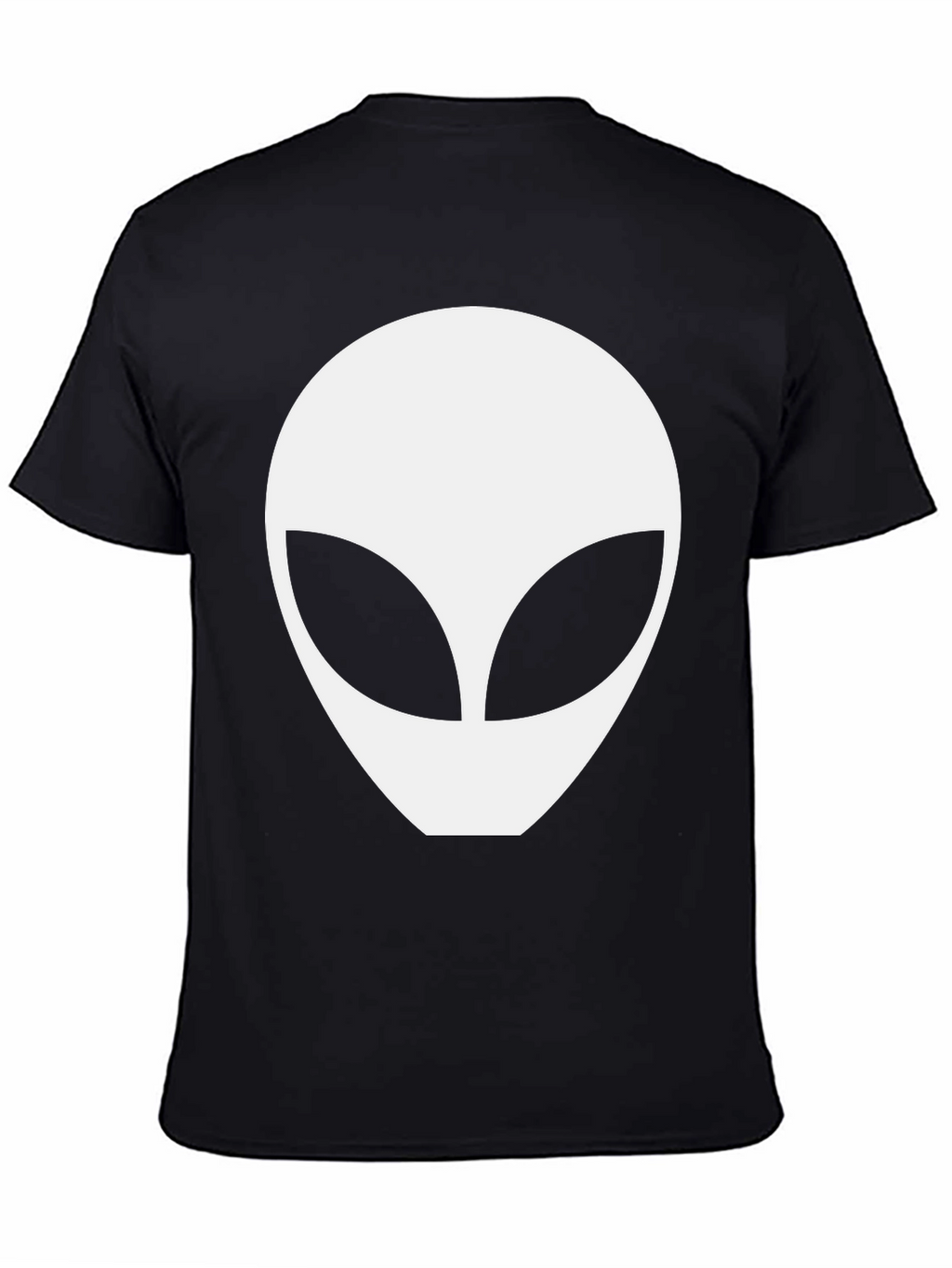 Alien Head Graphic Tee - Black Cotton Comfort