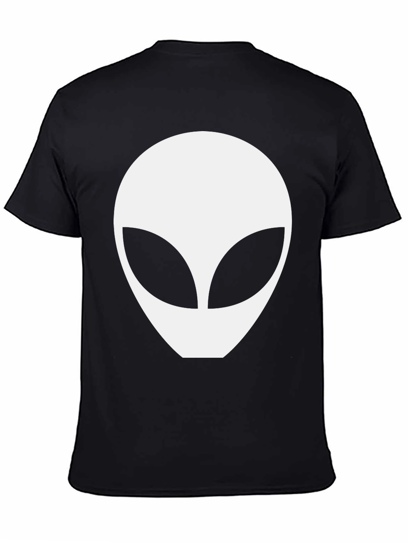 Alien Head Graphic Tee - Black Cotton Comfort