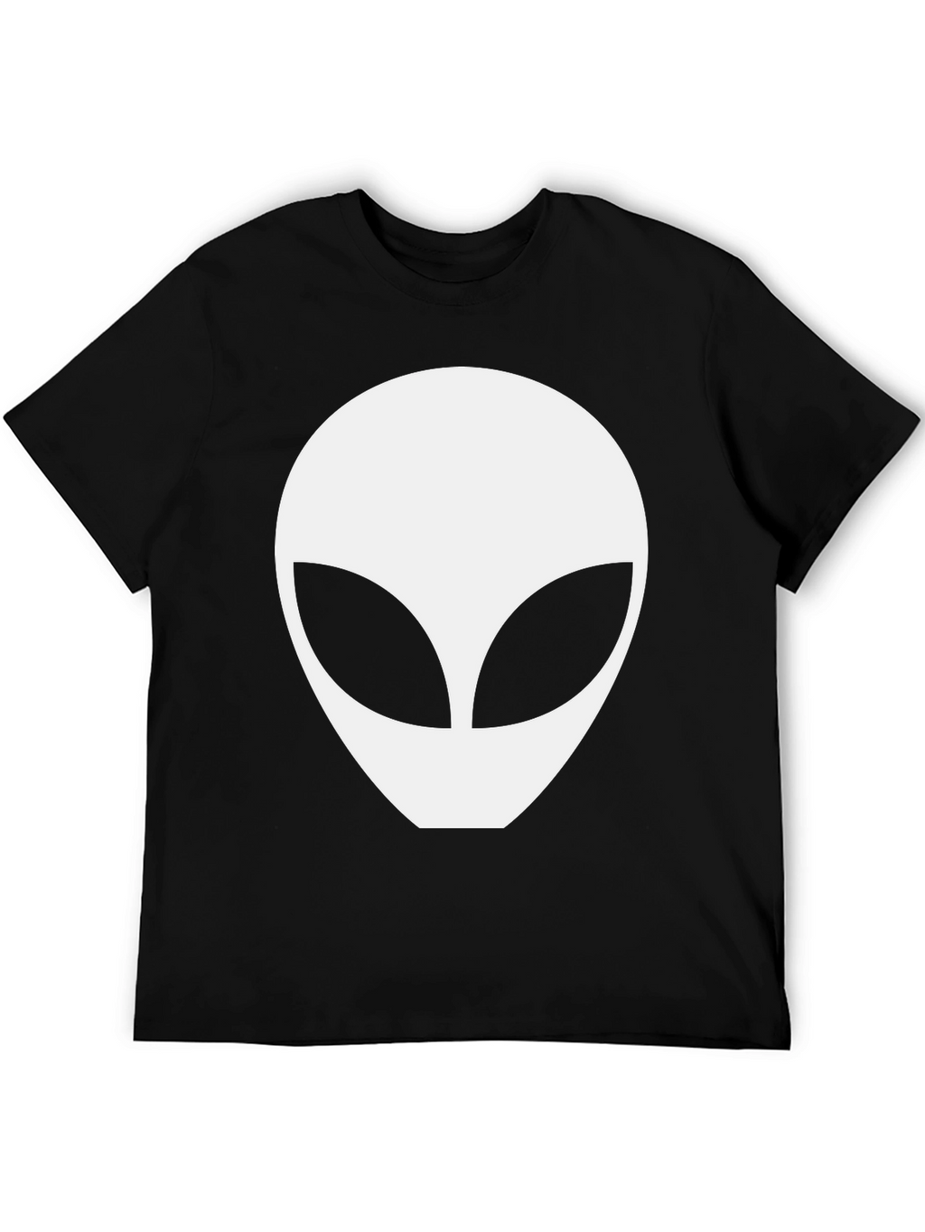 Alien Head Graphic Tee - Black Cotton Comfort