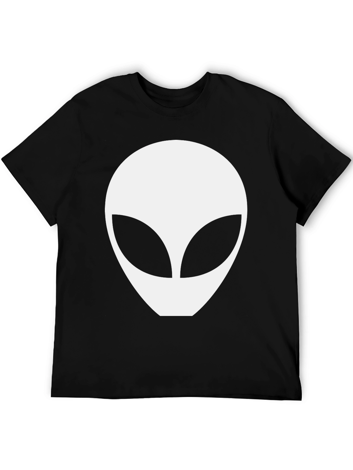 Alien Head Graphic Tee - Black Cotton Comfort