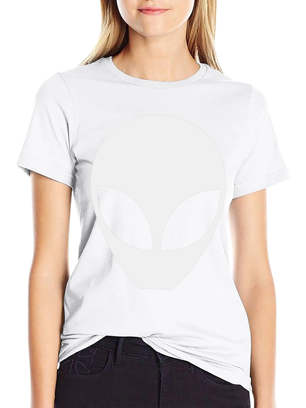 Alien Head Graphic Tee - Black Cotton Comfort