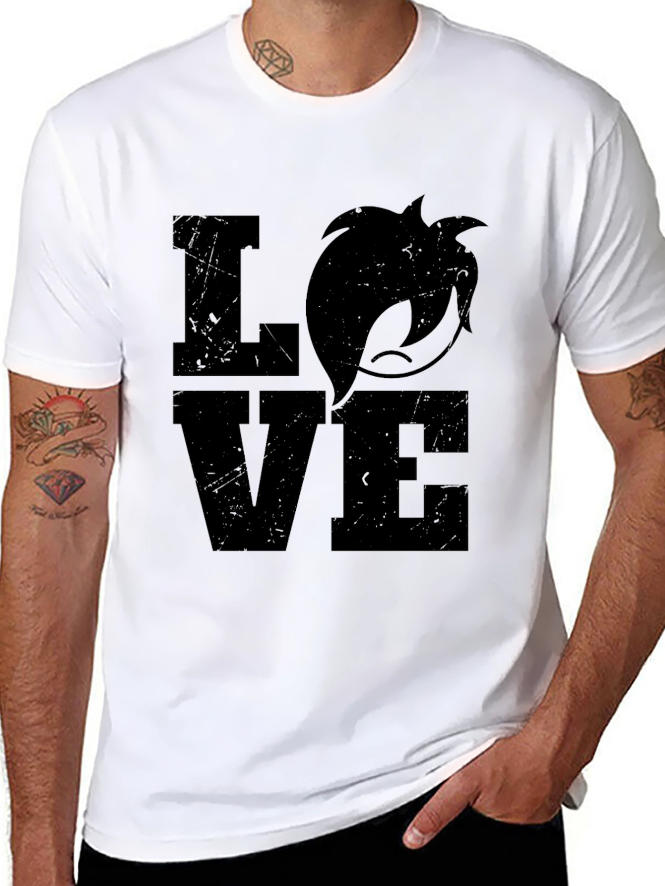 Love Fox Graphic Black T-Shirt