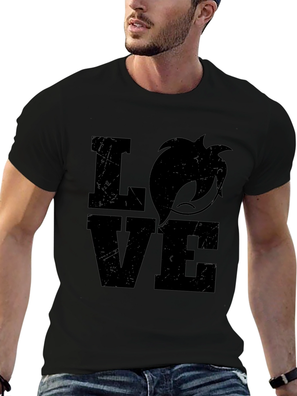 Love Fox Graphic Black T-Shirt