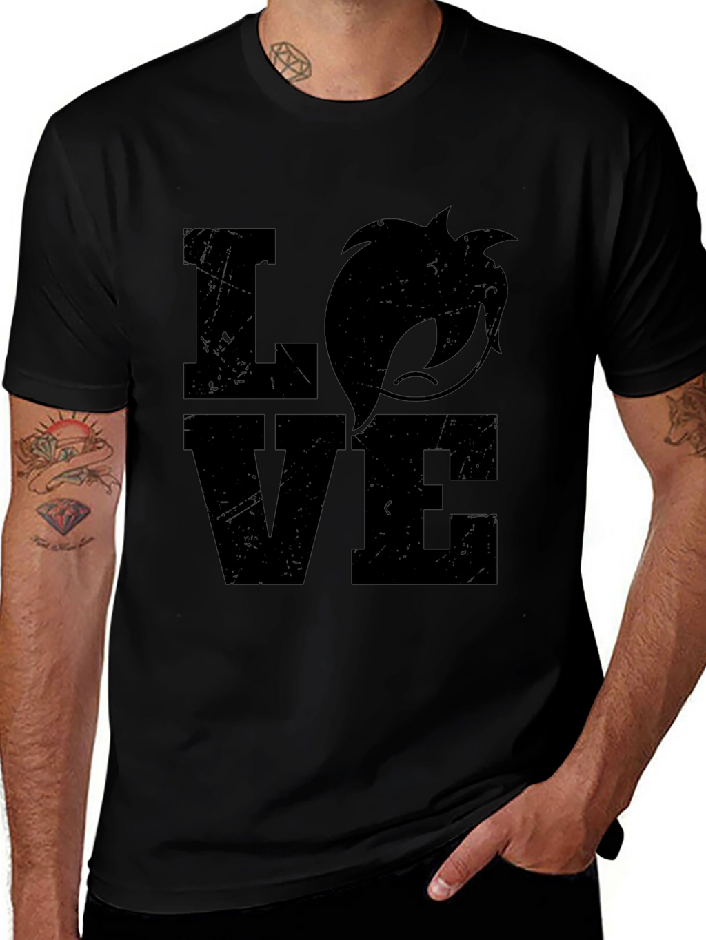 Love Fox Graphic Black T-Shirt