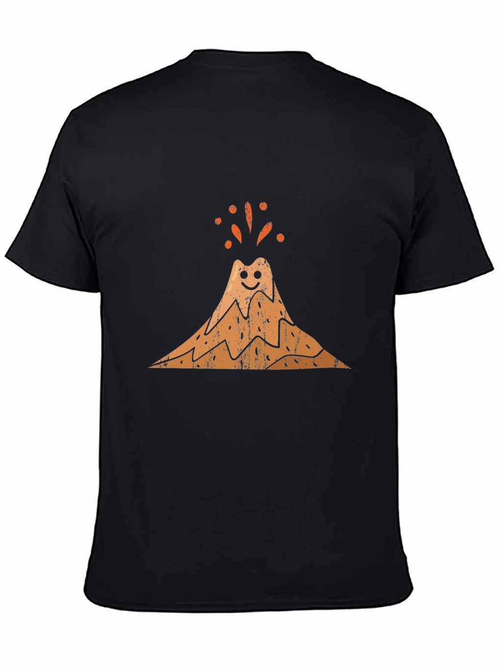 Happy Volcano Graphic Tee - Black Cotton Blend