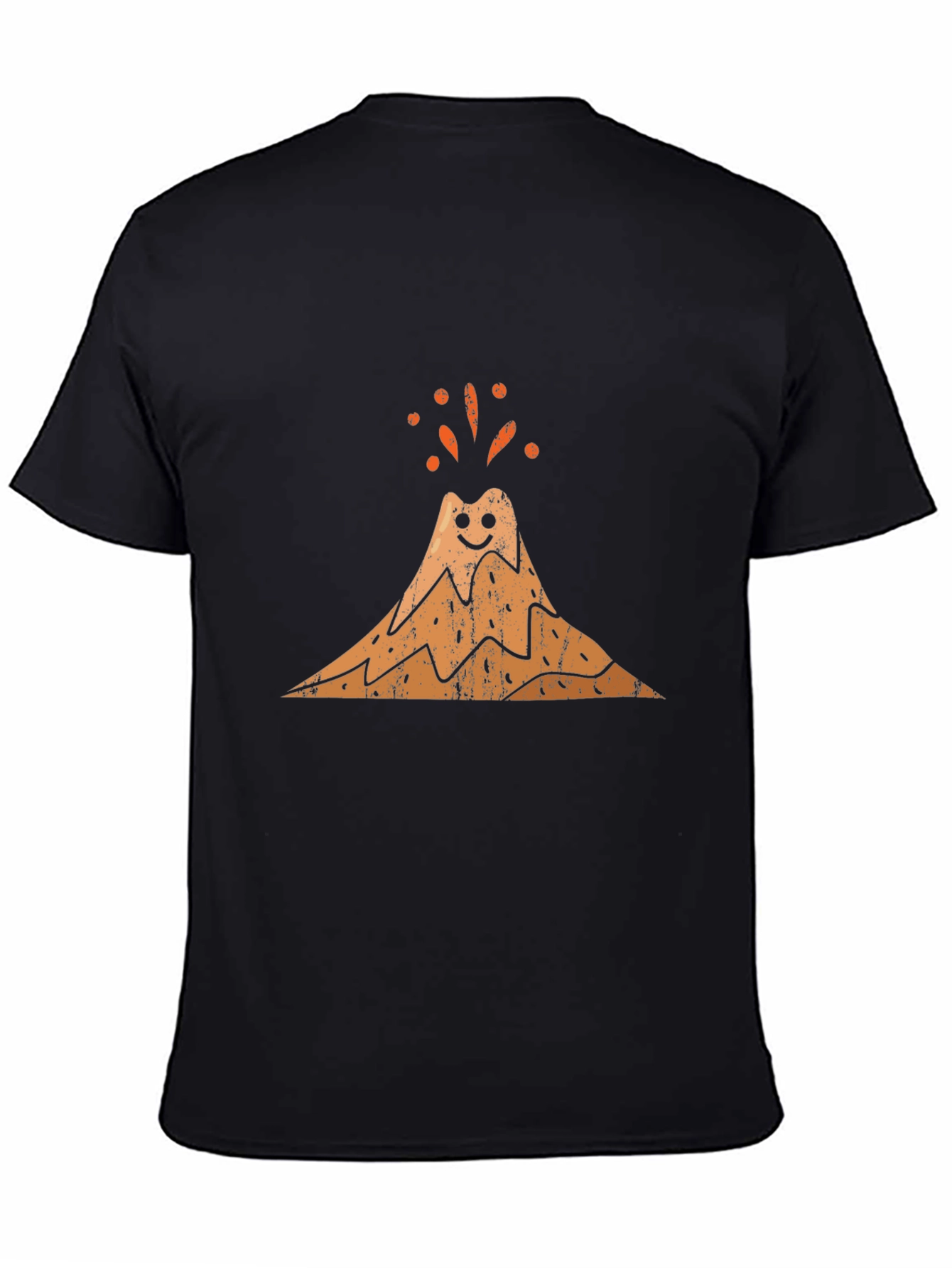 Happy Volcano Graphic Tee - Black Cotton Blend