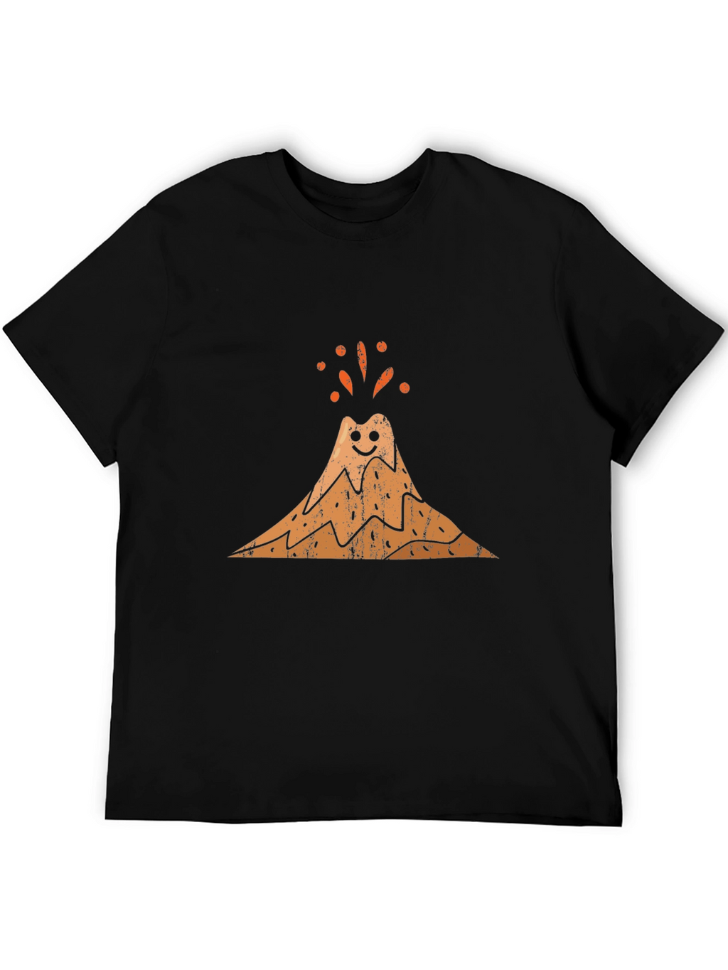 Happy Volcano Graphic Tee - Black Cotton Blend