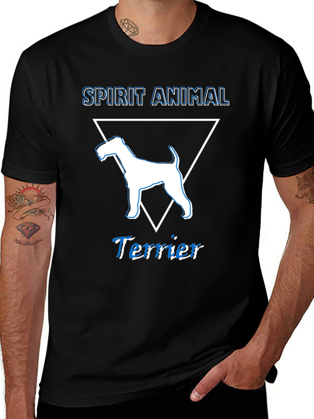 Spirit Animal Terrier T-Shirt - Mens Black Tee