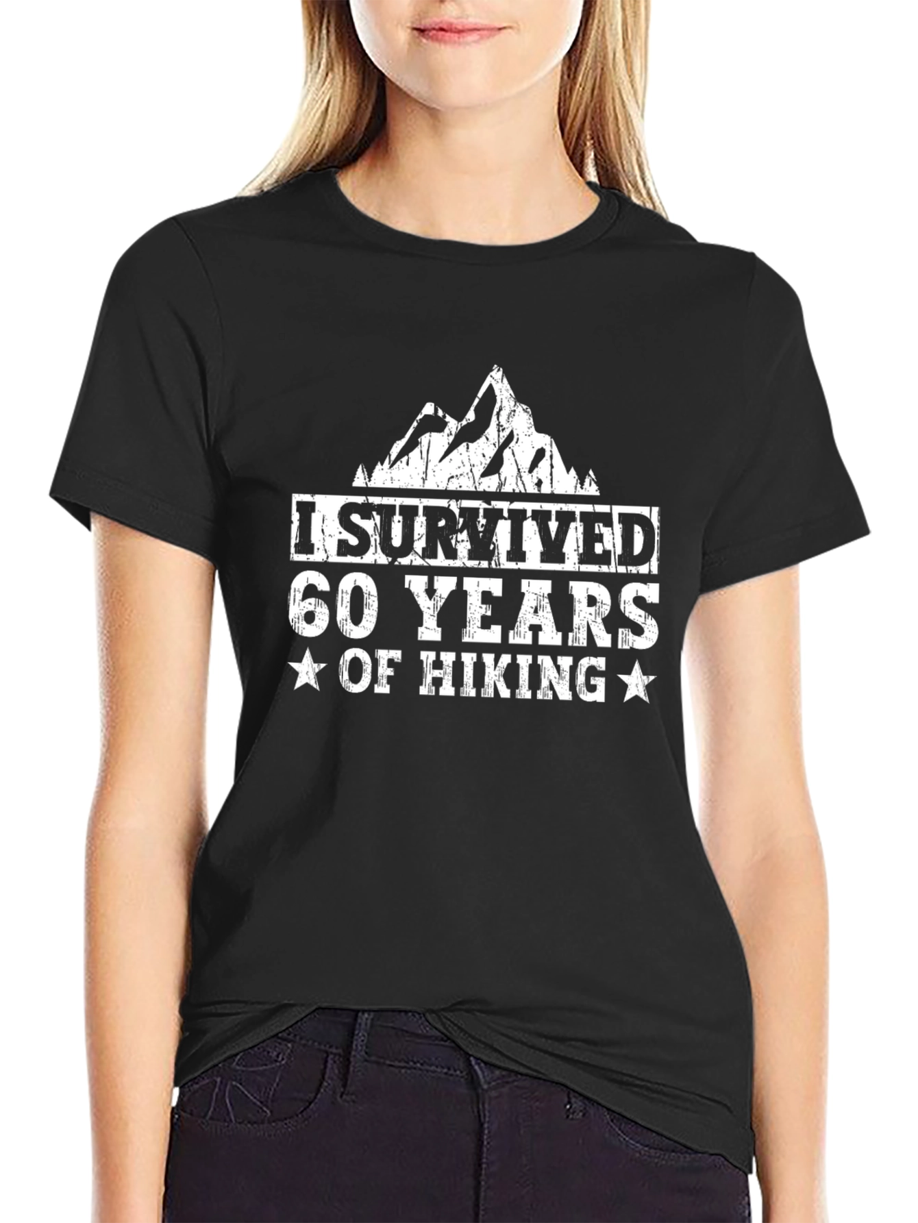 I Survived 60 Years of Hiking Black Tee