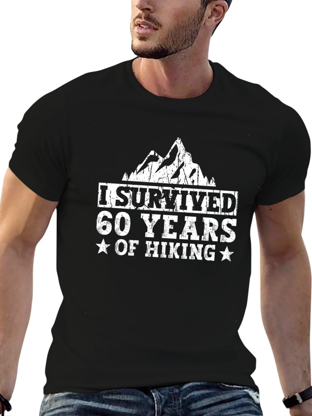 I Survived 60 Years of Hiking Black Tee