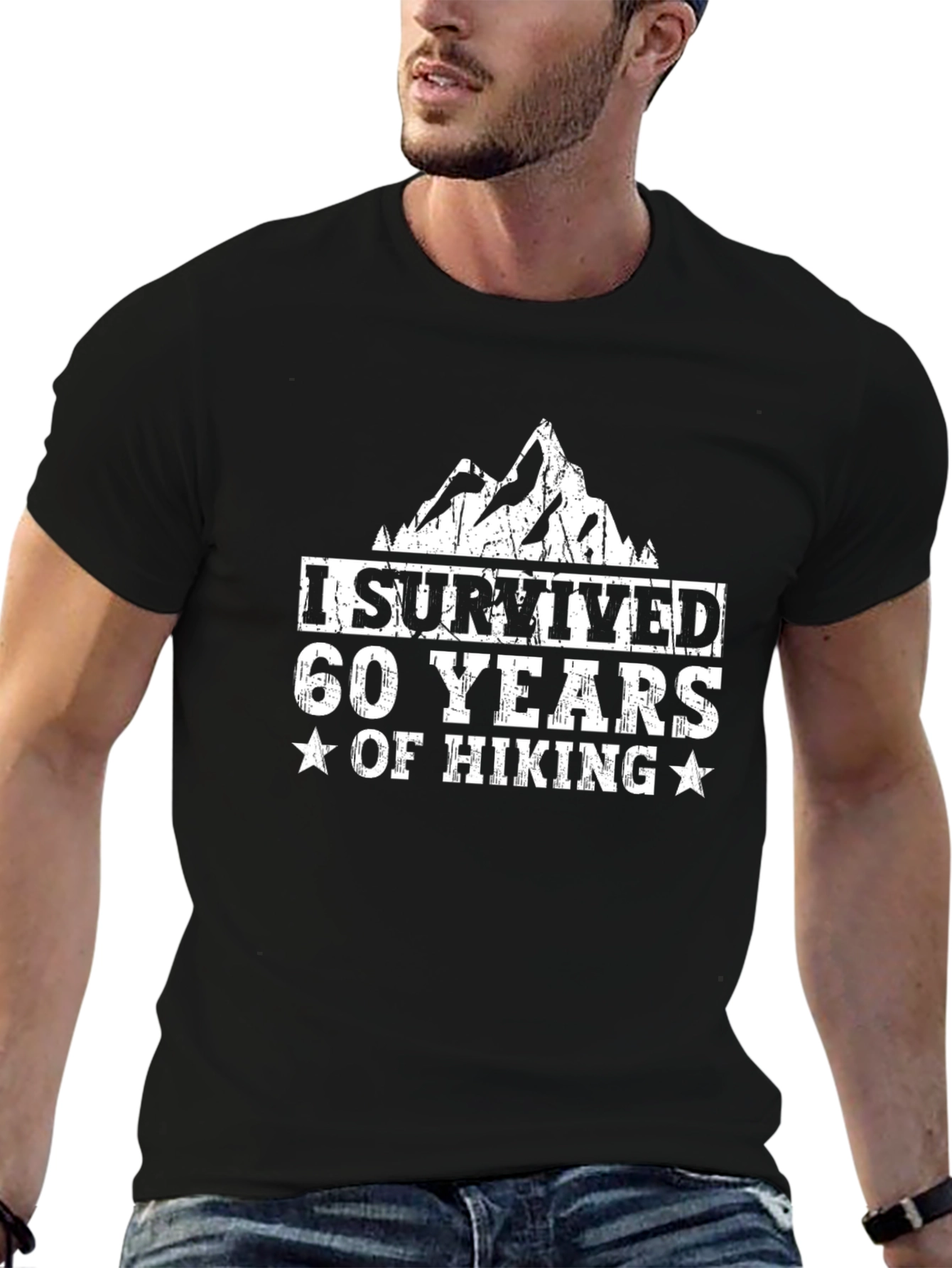 I Survived 60 Years of Hiking Black Tee