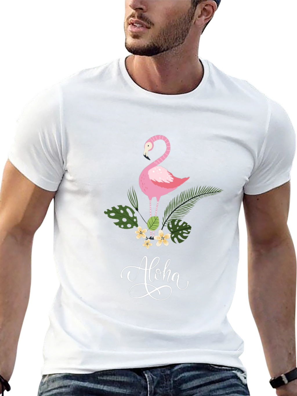 Aloha Flamingo Graphic T-Shirt