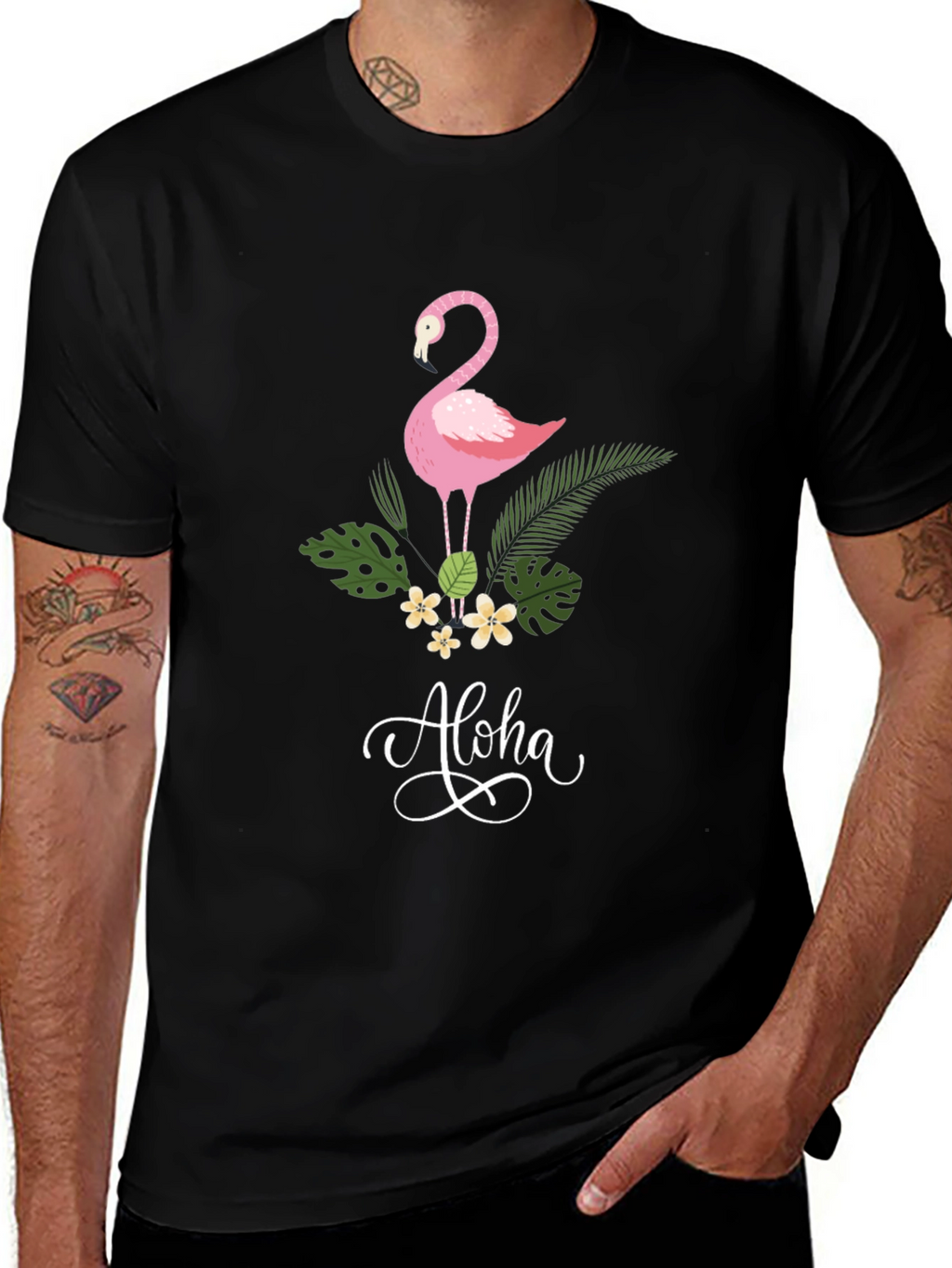 Aloha Flamingo Graphic T-Shirt