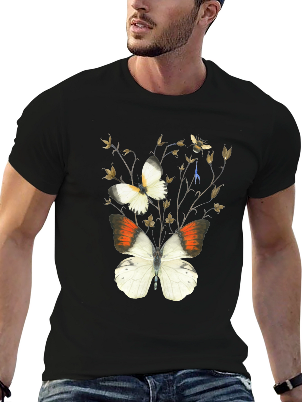 Butterfly Botanical Black T-Shirt
