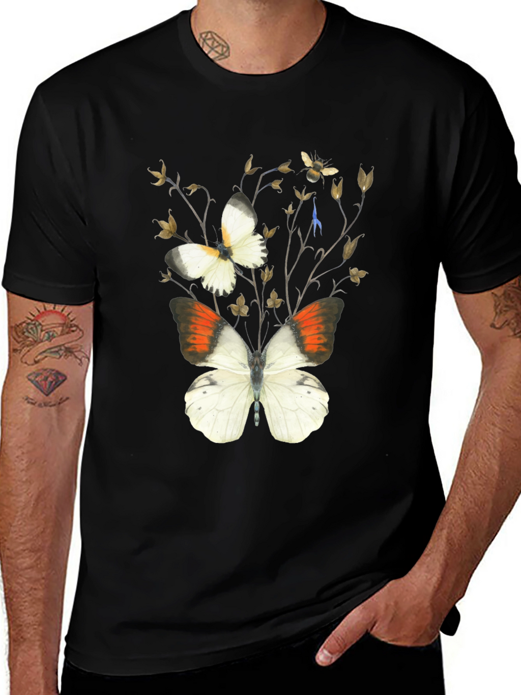 Butterfly Botanical Black T-Shirt