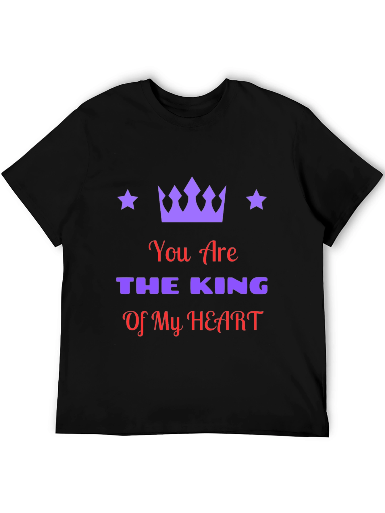 King of My Heart Graphic Tee - Mens Black T-Shirt