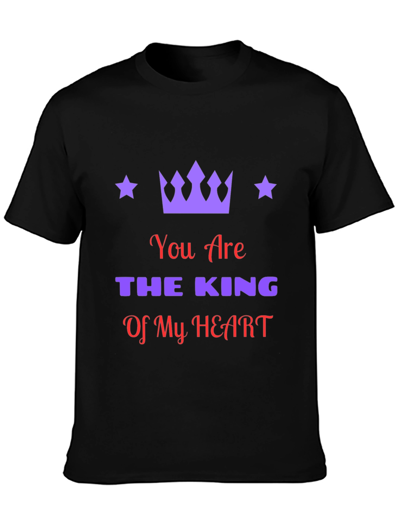 King of My Heart Graphic Tee - Mens Black T-Shirt