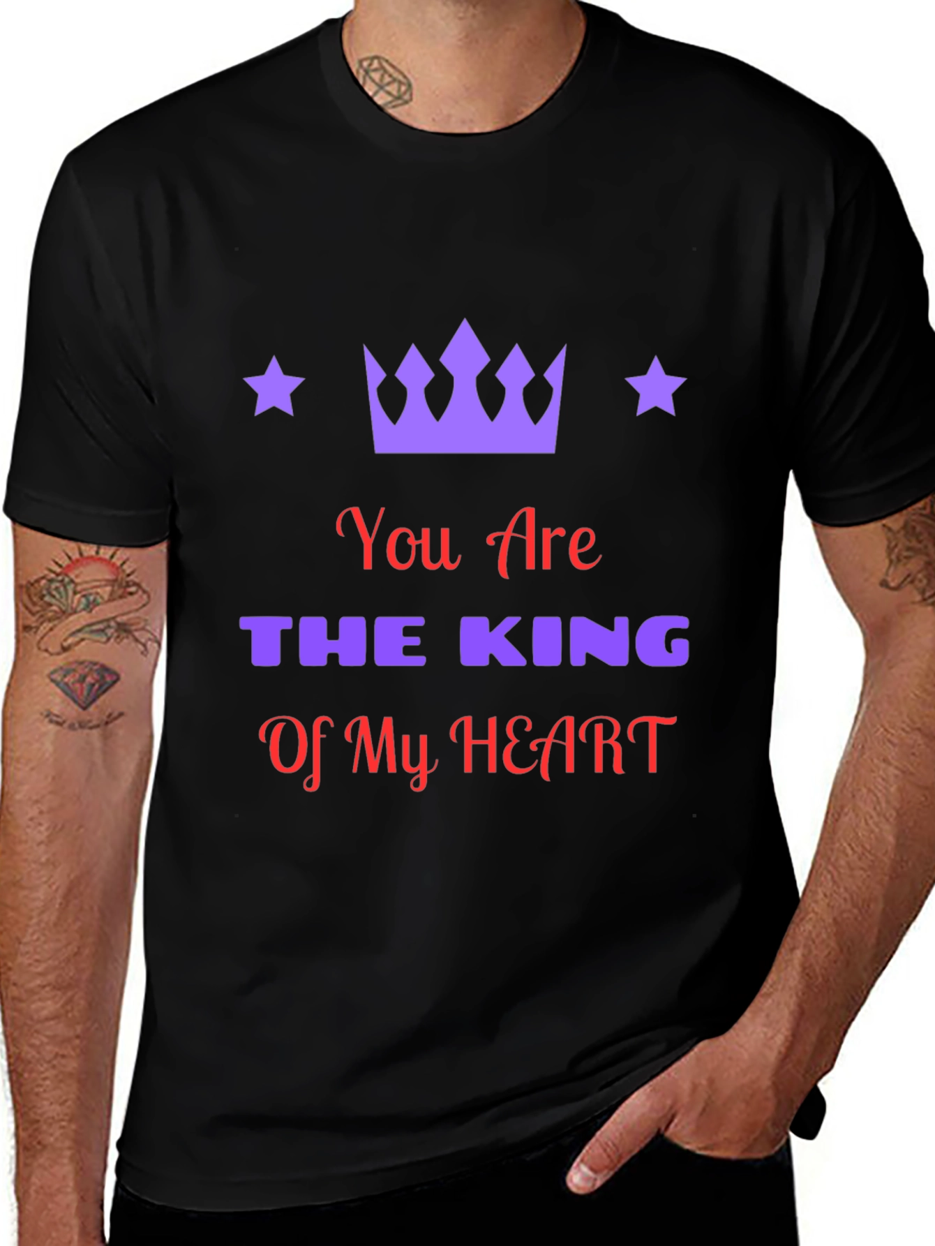 King of My Heart Graphic Tee - Mens Black T-Shirt