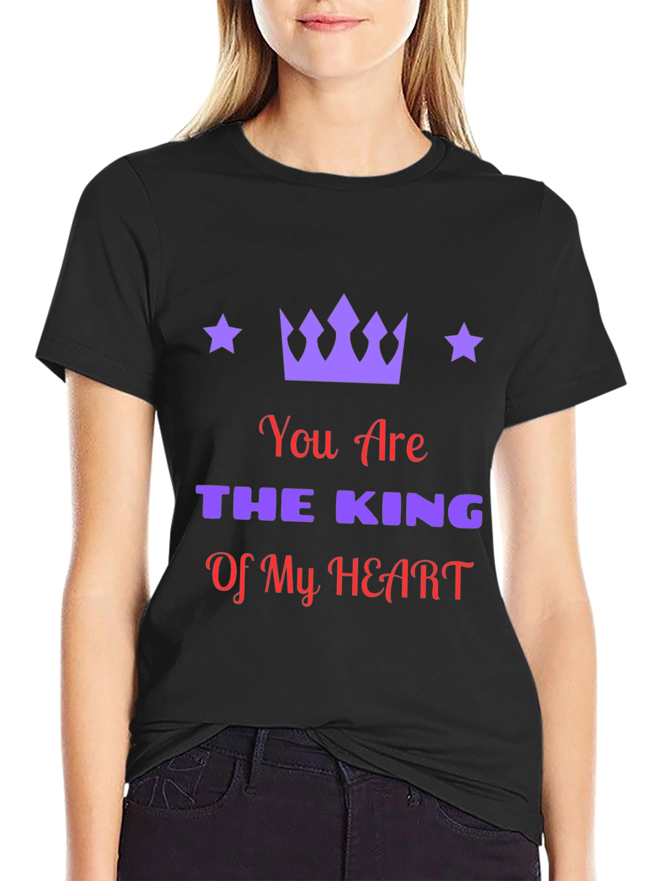 King of My Heart Graphic Tee - Mens Black T-Shirt