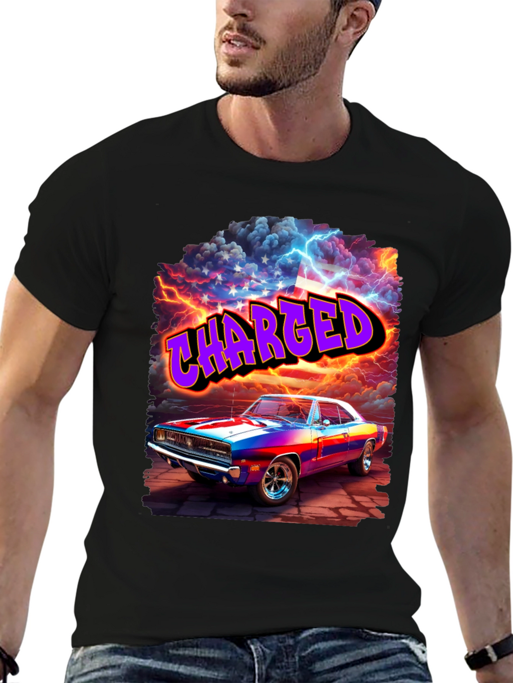 Charged Classic Car Graphic T-Shirt
