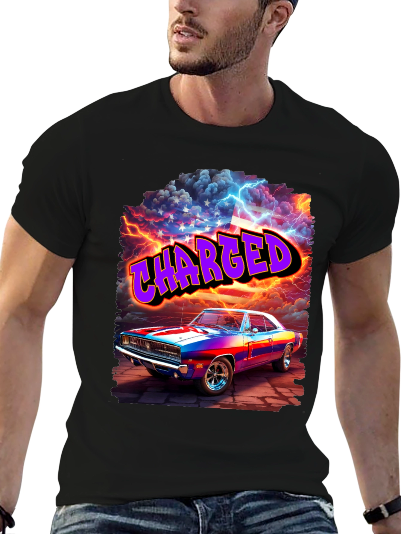Charged Classic Car Graphic T-Shirt