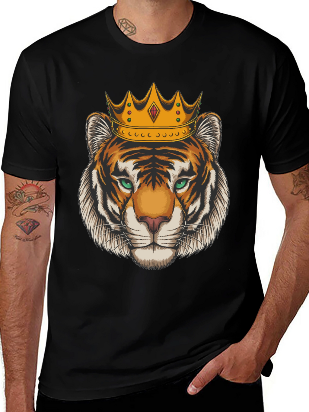 Tiger King Graphic Tee - Black Cotton T-Shirt