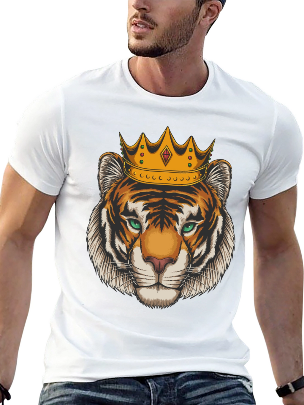 Tiger King Graphic Tee - Black Cotton T-Shirt