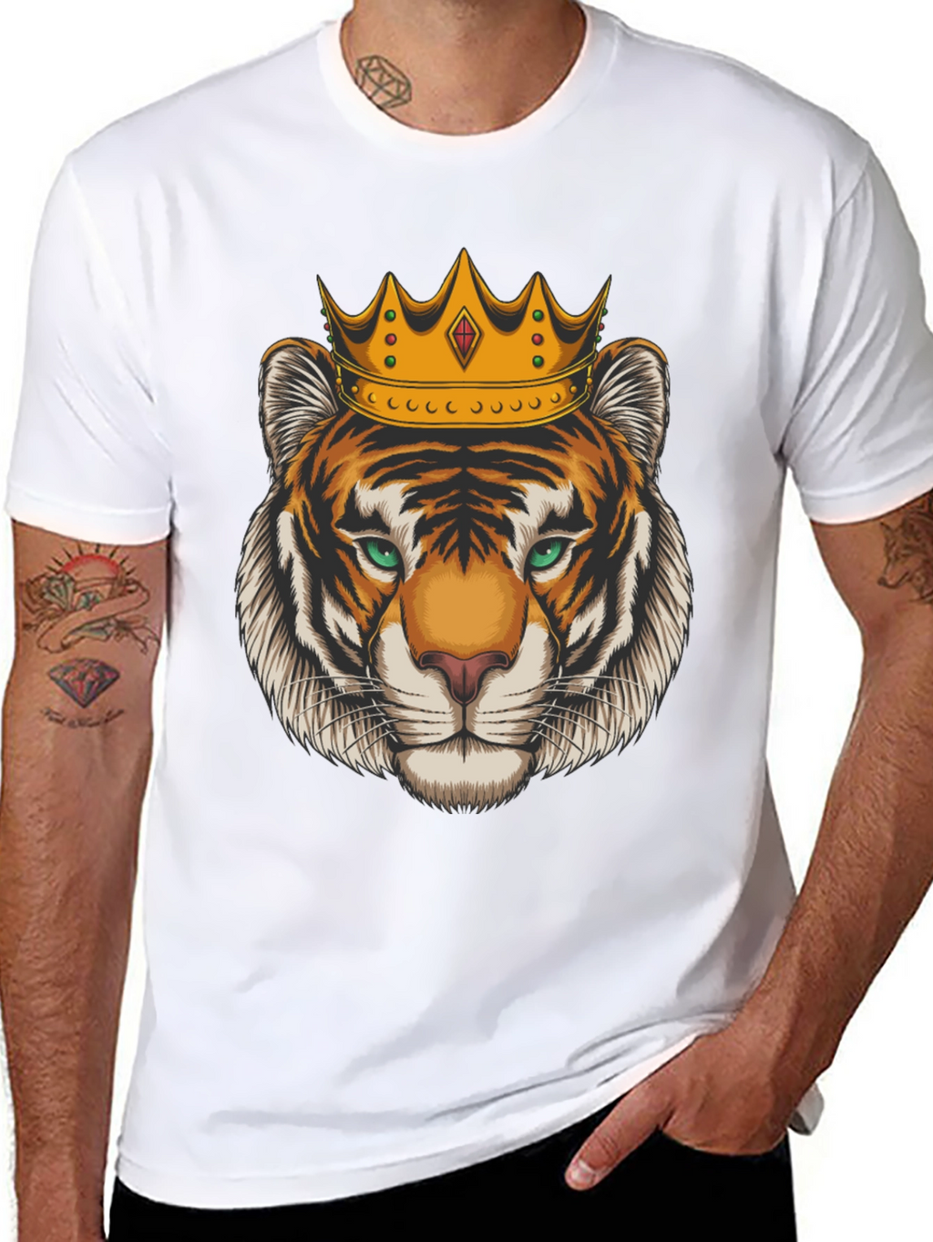 Tiger King Graphic Tee - Black Cotton T-Shirt
