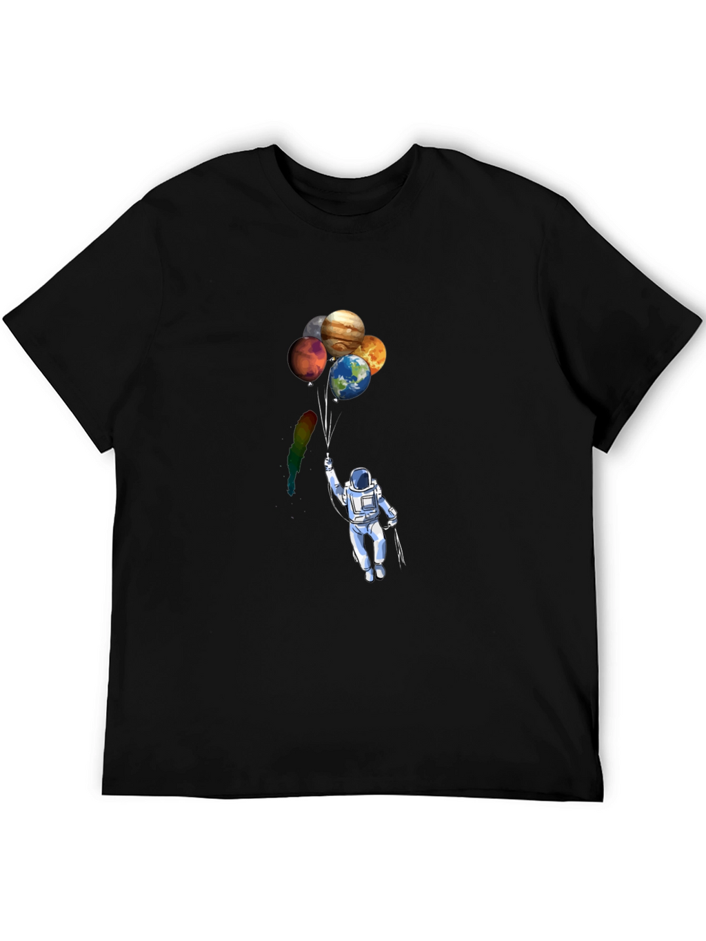 Astronaut Planet Balloons Graphic T-Shirt