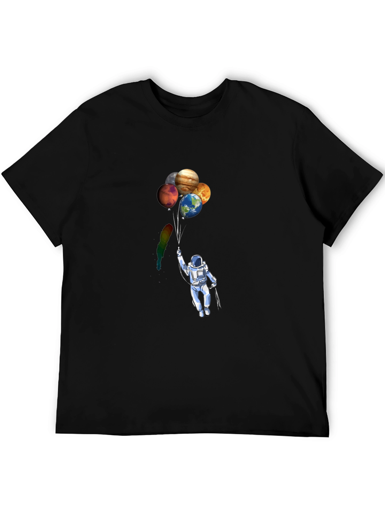 Astronaut Planet Balloons Graphic T-Shirt