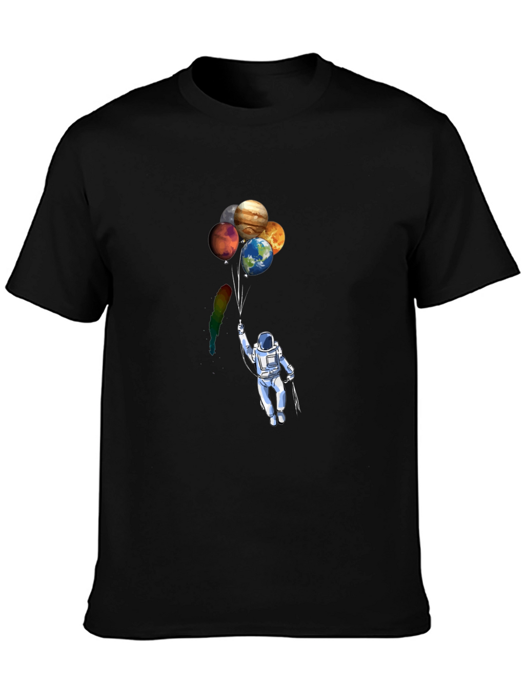 Astronaut Planet Balloons Graphic T-Shirt