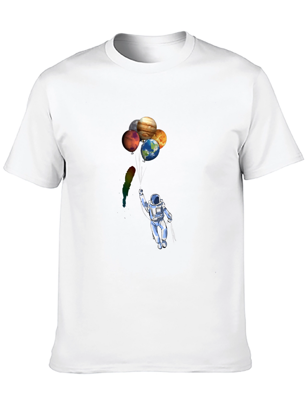 Astronaut Planet Balloons Graphic T-Shirt