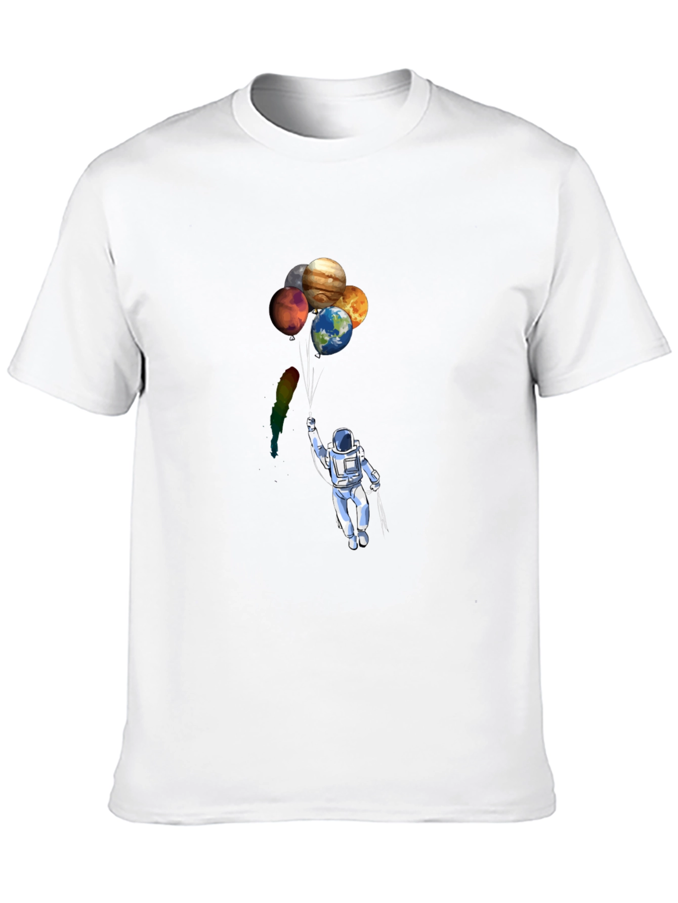 Astronaut Planet Balloons Graphic T-Shirt