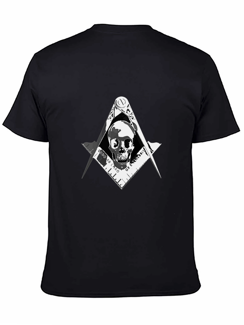Skull & Compass T-Shirt - Dark Freemason Style